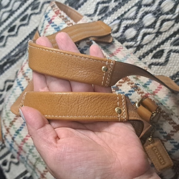 COACH WOOL/LEATHER PLAID SHOULDER BAG - Picture 15 of 17